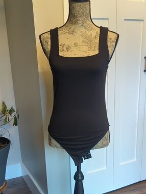 Old Navy Black Square-Neck Tank Bodysuit